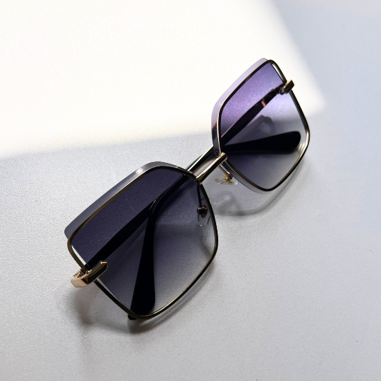 Picture of Oversized Square Sunglasses – Gold Frame & Deep Tint
