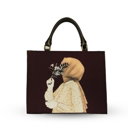 Picture of Printed Canvas Tote Bag – Hijabi Lady Artwork